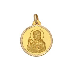 Medalla oro 18kl sagrado corazon – 18mm