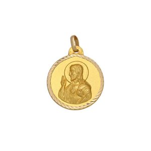Medalla oro 18kl sagrado corazon – 16mm