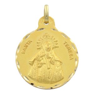 Medalla oro 18kl v. santa teresa – 21mm