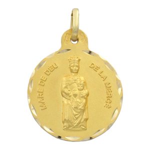 Medalla oro 18kl v. de la merce – 19mm