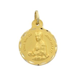 Medalla oro 18kl v. de montserrat – 15mm