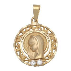 Medalla oro 18kl virgen niña – 19mm