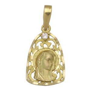 Medalla oro 18kl virgen niña – 13x21mm