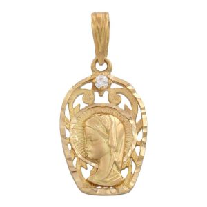 Medalla oro 18kl virgen niña – 13x21mm