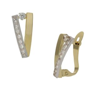 Pendientes oro 18kl bicolor circonitas