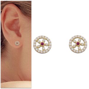Pendientes oro 18kl crisopal rojo