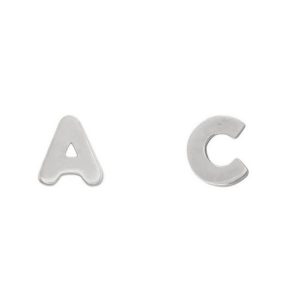 Pendientes oro blanco 18kl iniciales