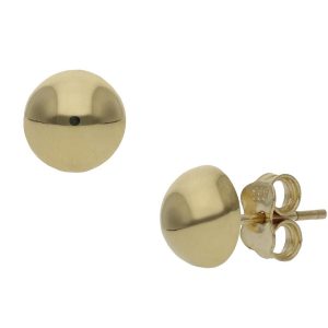 Pendientes oro 18kl media bola – 8mm