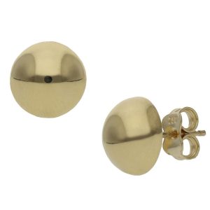 Pendientes oro 18kl media bola – 10mm