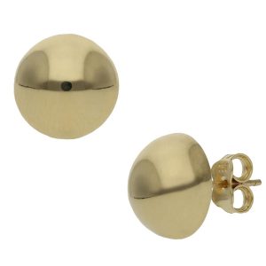 Pendientes oro 18kl media bola – 12mm