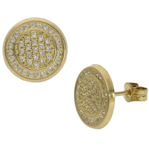 Pendientes oro 18kl circonitas – 11mm
