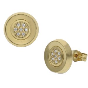 Pendientes oro 18kl circonitas – 10mm