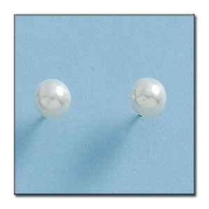 Pendientes oro 18kl perlas shell – 6mm