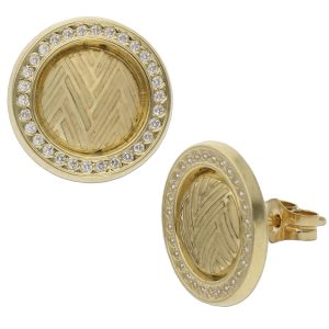 Pendientes oro 18kl circonitas – 12mm