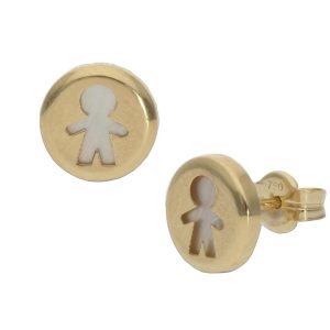 Pendientes oro 18kl niño nacar – 8mm