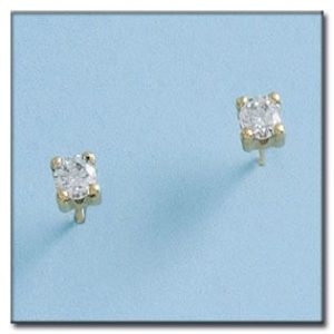 Pendientes oro 18kl circonitas 4×4