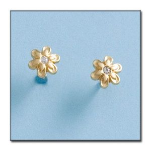 Pendientes oro 18kl flor