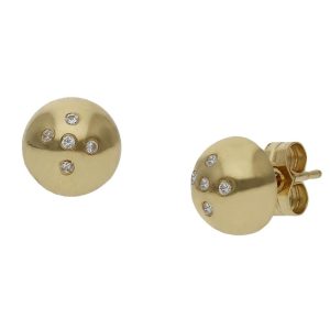 Pendientes oro 18kl media bola – 7mm