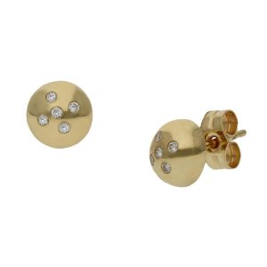 Pendientes oro 18kl media bola – 6mm