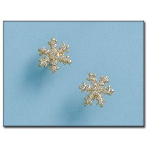 Pendientes oro 18kl copos de nieve