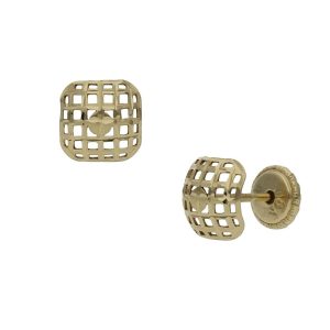 Pendientes oro 18kl cuadrados – 6mm