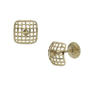 Pendientes oro 18kl cuadrado – 7mm