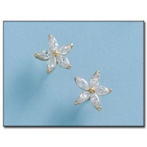 Pendientes oro 18kl flor