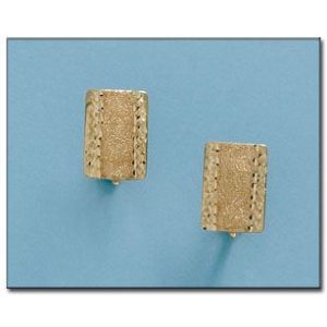 Pendientes oro 18kl rectangular tallados