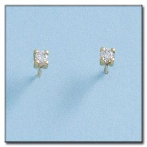 Pendientes oro 18kl circonitas 3×3