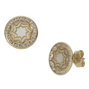 Pendientes oro 18kl nacar – 9.50mm
