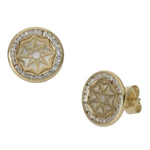 Pendientes oro 18kl nacar – 9.50mm