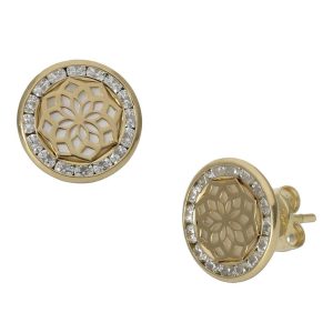 Pendientes oro 18kl nacar – 9.50mm