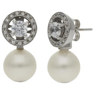 Pendientes oro blanco 18kl – 3 en 1 p.cultivadas