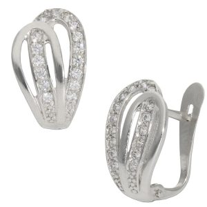 Pendientes oro blanco 18kl circonitas