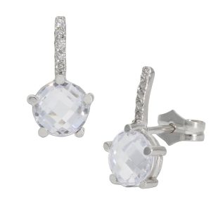 Pendientes oro blanco 18kl circonitas