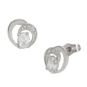 Pendientes oro blanco 18kl circonitas