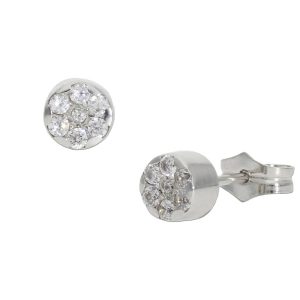 Pendientes oro blanco 18kl circonitas – 5mm