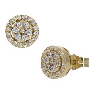 Pendientes oro 18kl – 2 en 1 circonitas