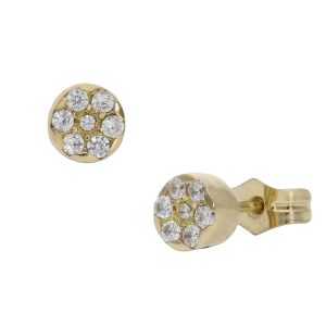Pendientes oro 18kl circonitas – 5mm