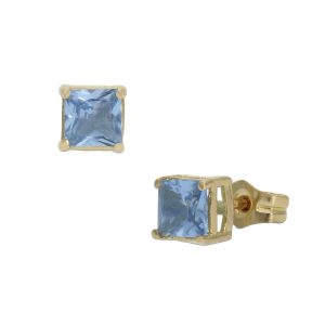 Pendientes oro 18kl azul – 4.50×4.50mm