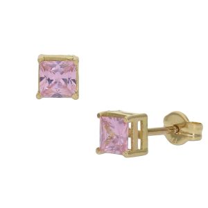 Pendientes oro 18kl rosa – 4.5×4.5mm