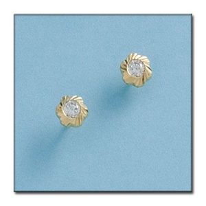 Pendientes oro 18kl flor
