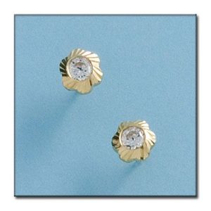 Pendientes oro 18kl flor