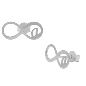 Pendientes oro blanco 18kl infinito + inicial