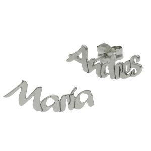 Pendientes oro blanco 18kl nombre