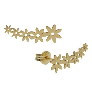Pendientes oro 18kl trepadores margaritas