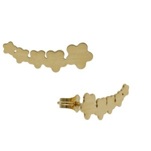 Pendientes oro 18kl trepadores flores