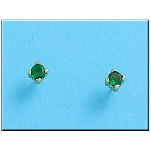 Pendientes oro 18kl crisopal verde 4×4