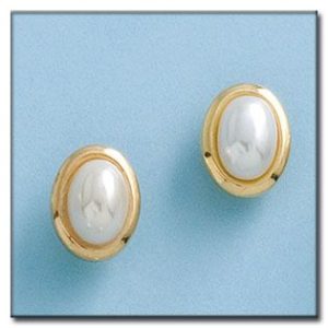 Pendientes oro 18kl perlas 9x11mm