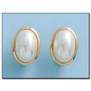 Pendientes oro 18kl perlas 12x16mm